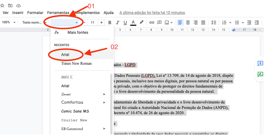 Formatação de textos com estilos