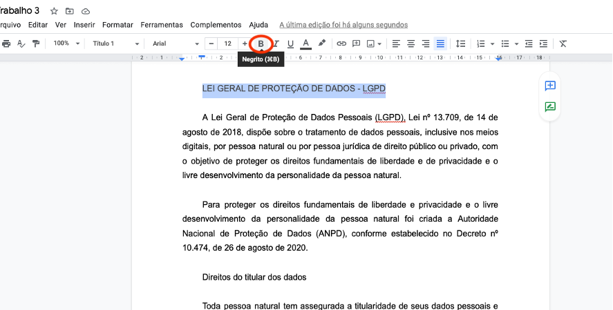 Formatação de textos com estilos