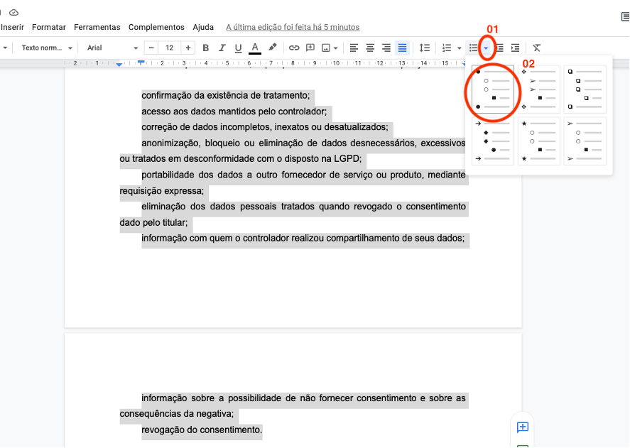 Formatação de textos com estilos