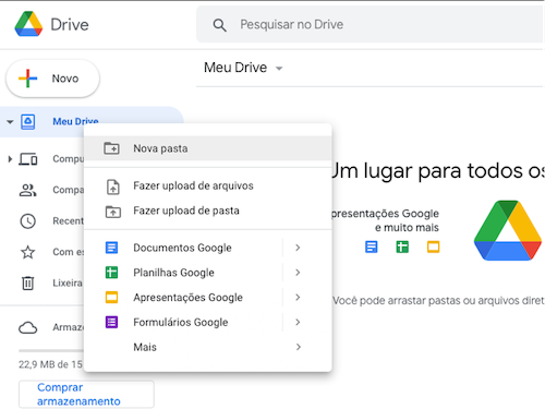Armazenando em nuvem