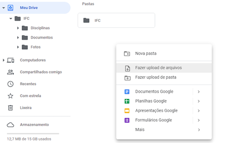 Armazenando em nuvem