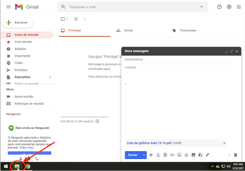 Enviando e-mail