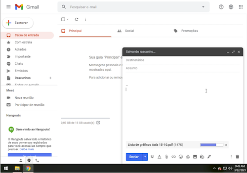 Enviando e-mail