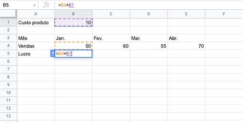 Fixando a linha/coluna na projeção
